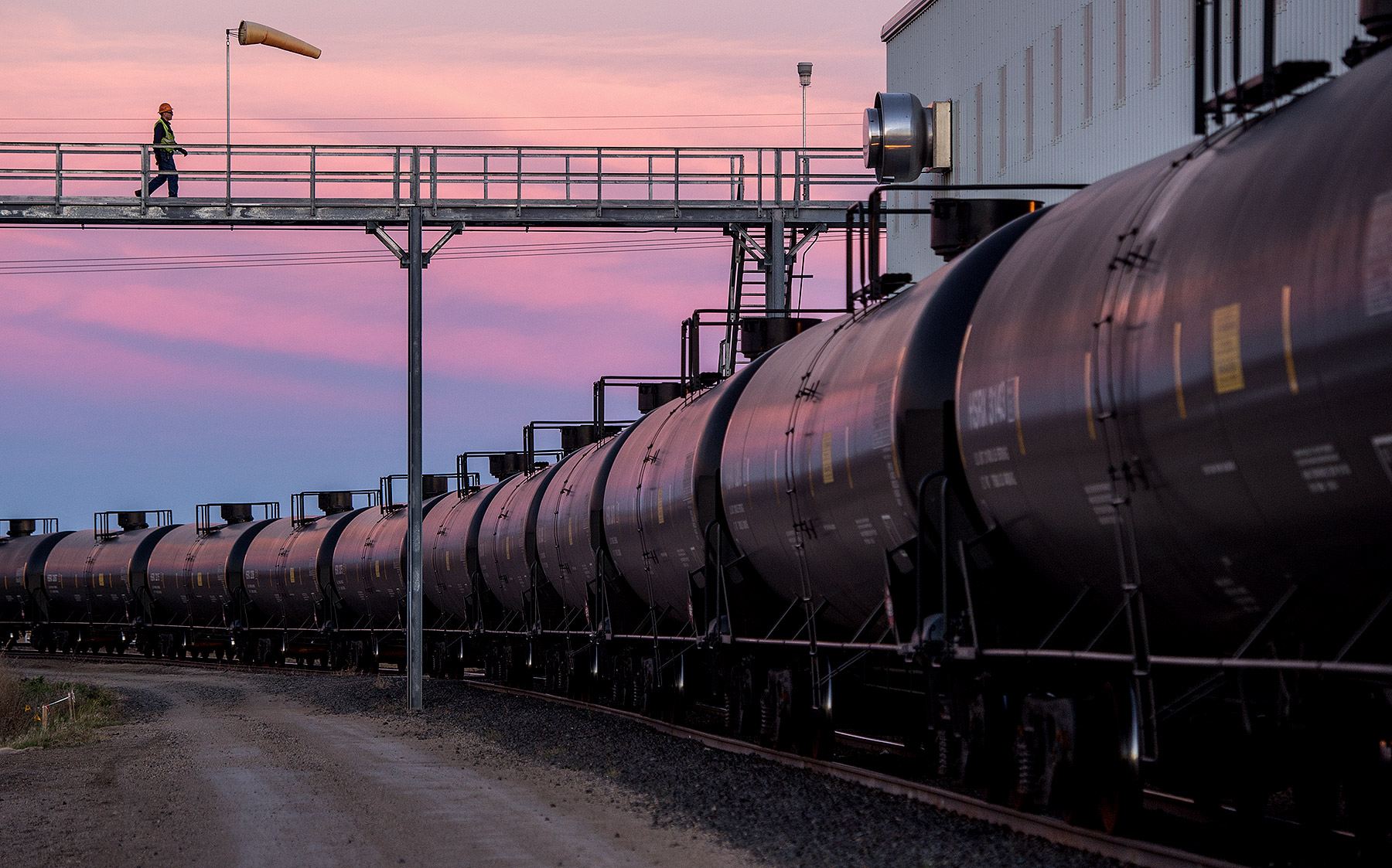 Crude Railcars at Sunrise