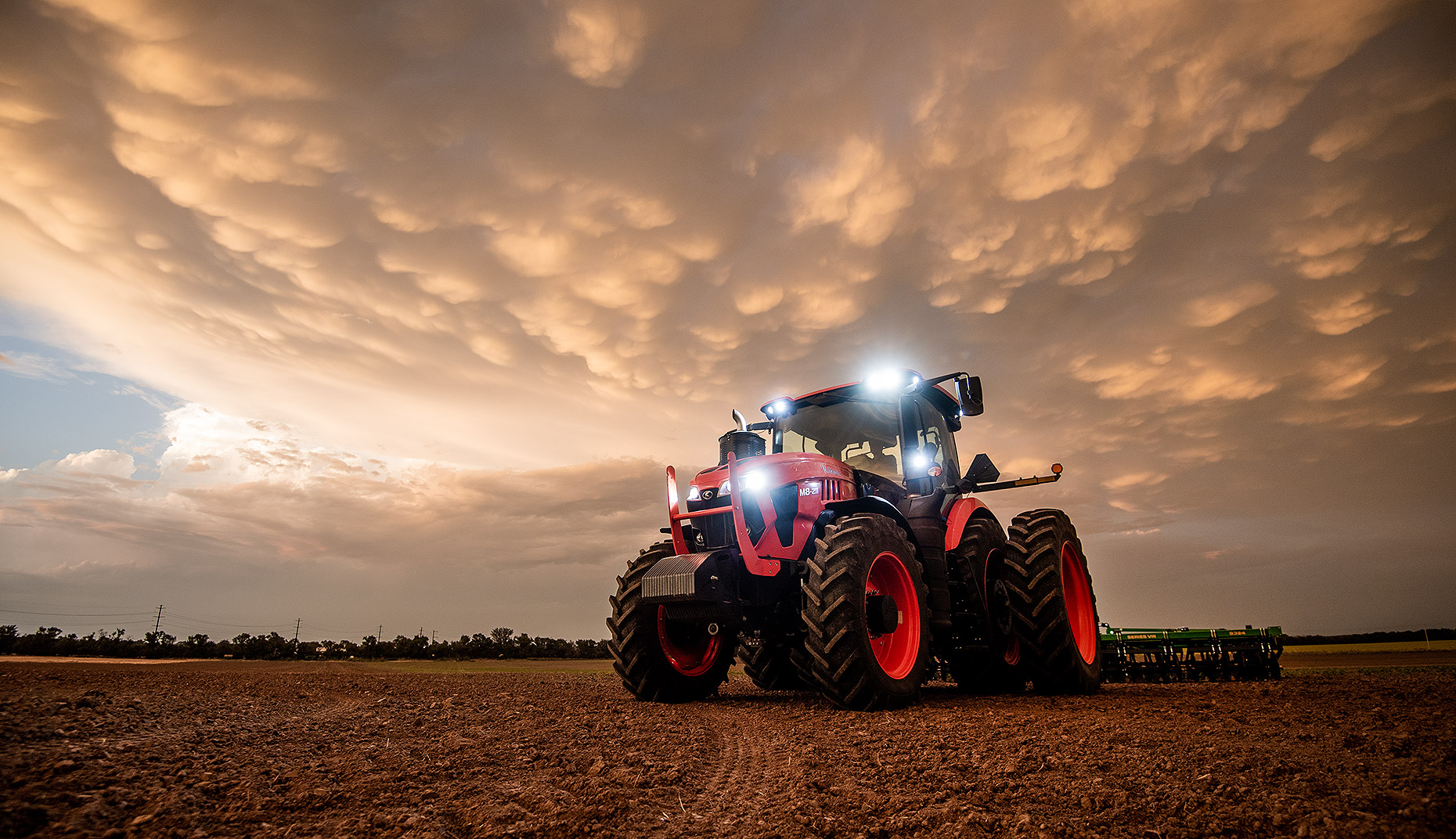 Tractor with Thunderstorm