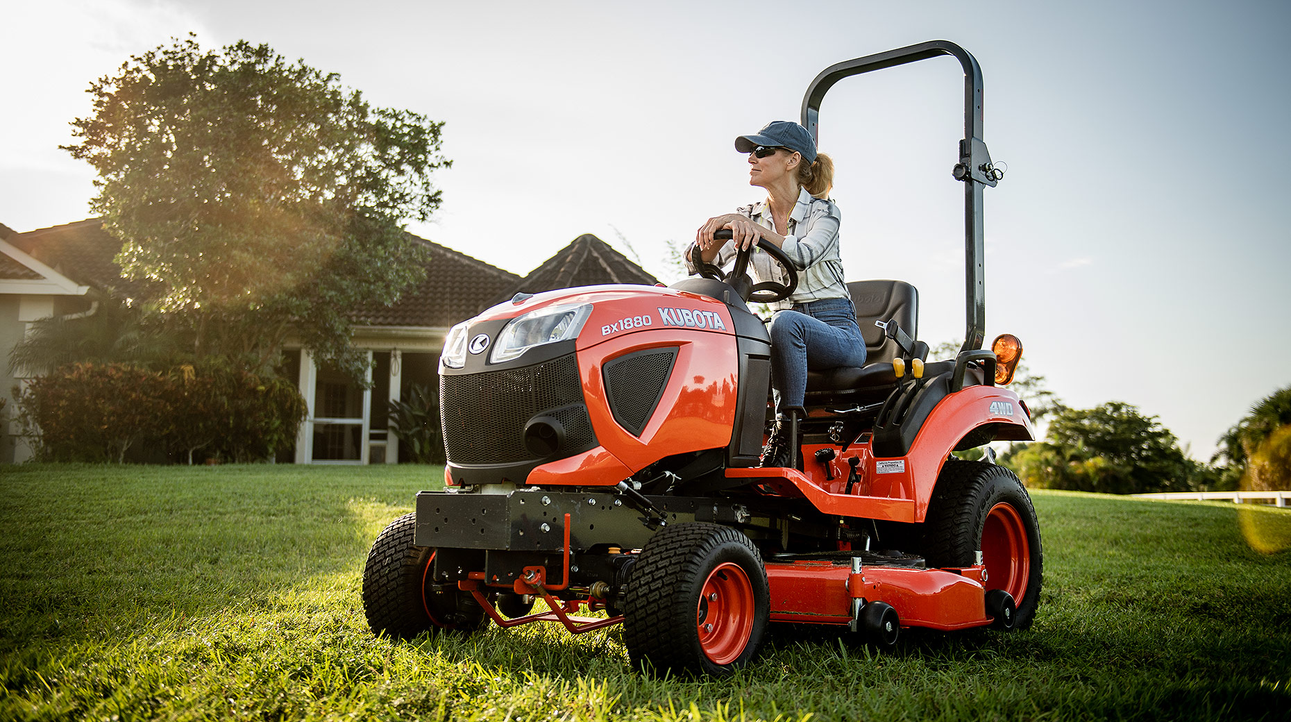 Woman After Mowing Lawn
