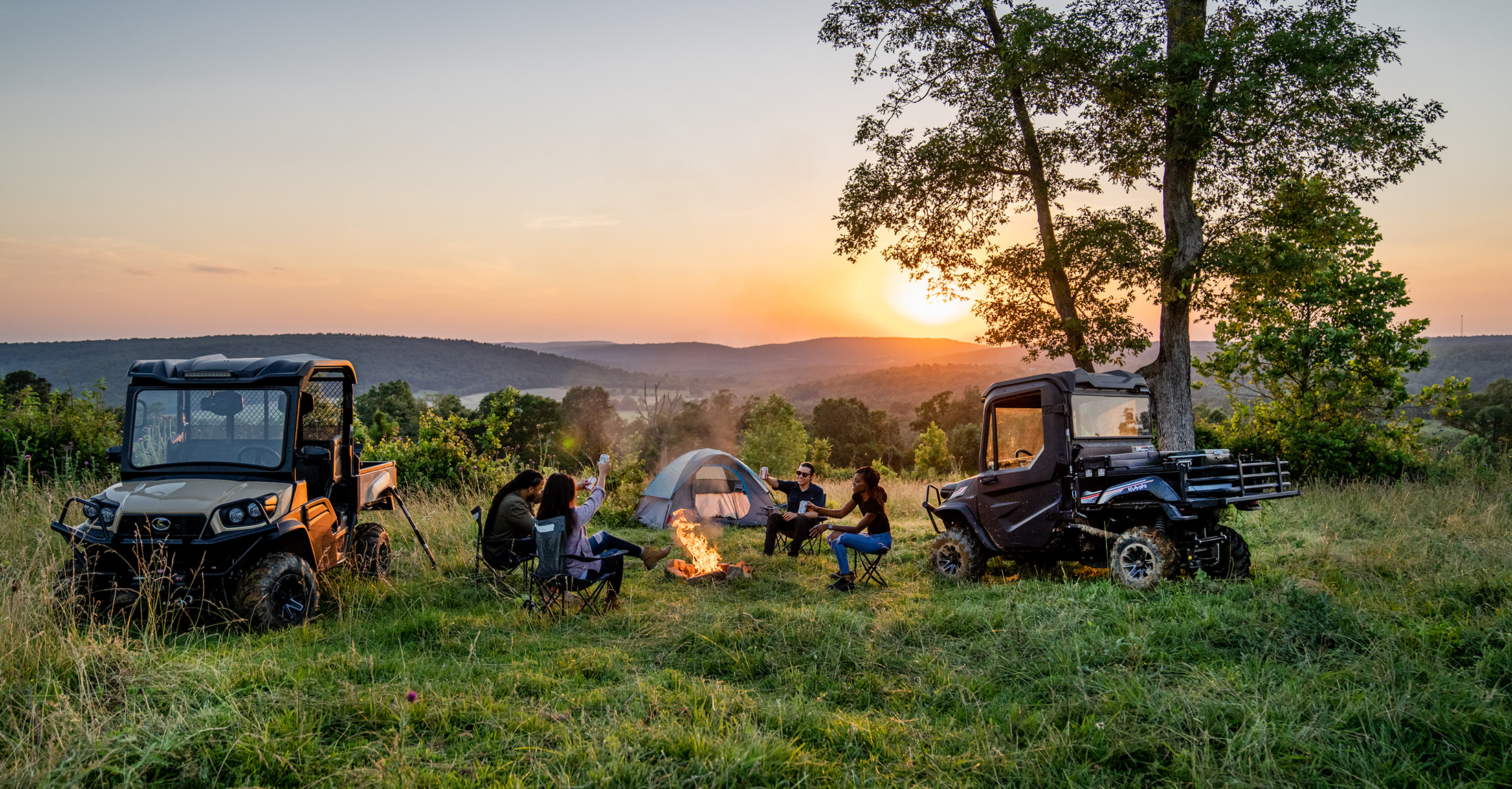 Sunset Campsite with ATVs