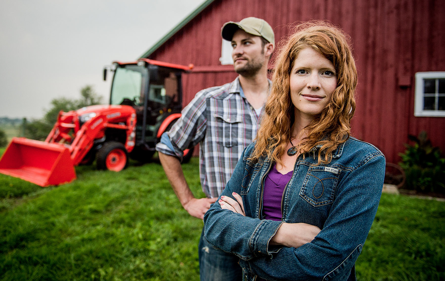 Husband and Wife with Tractor