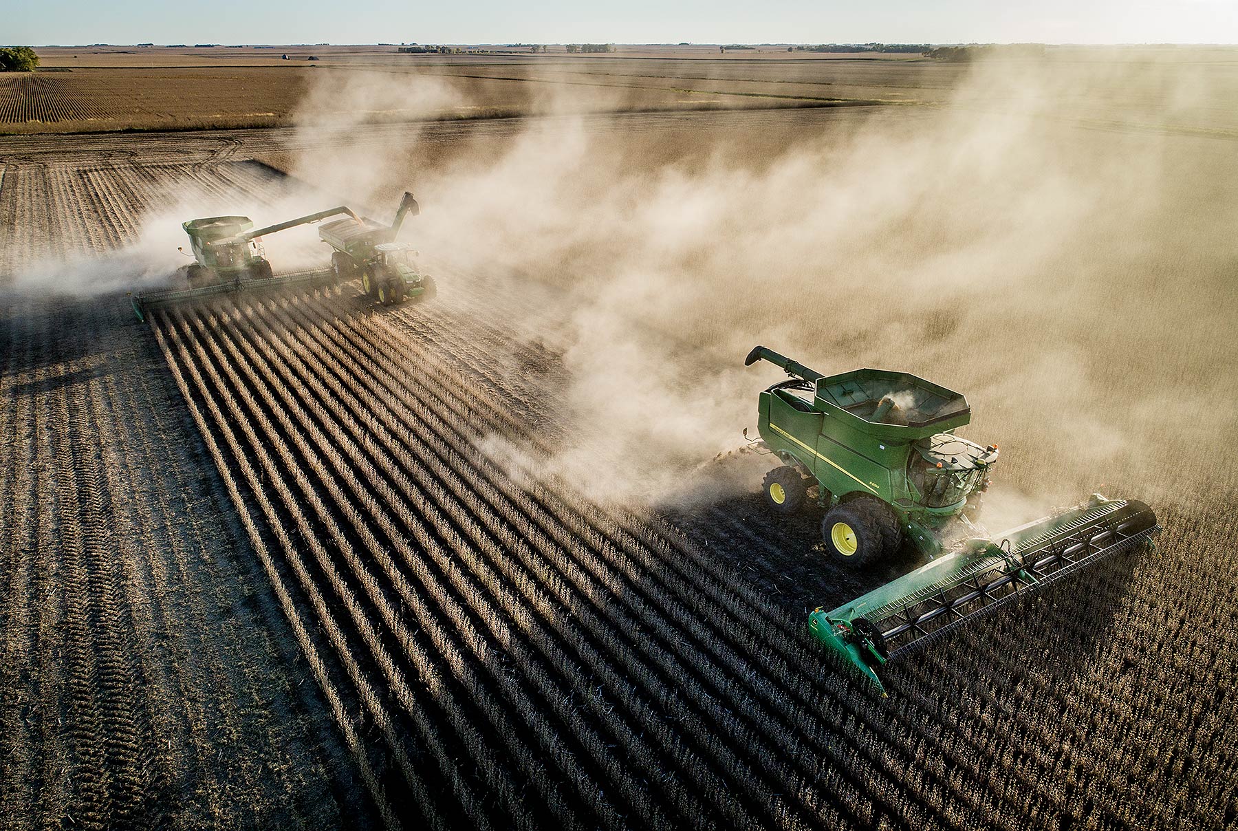 Soybean Harvest Drone Photograph
