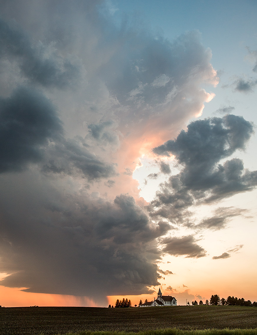 Country Church and Summer Storm