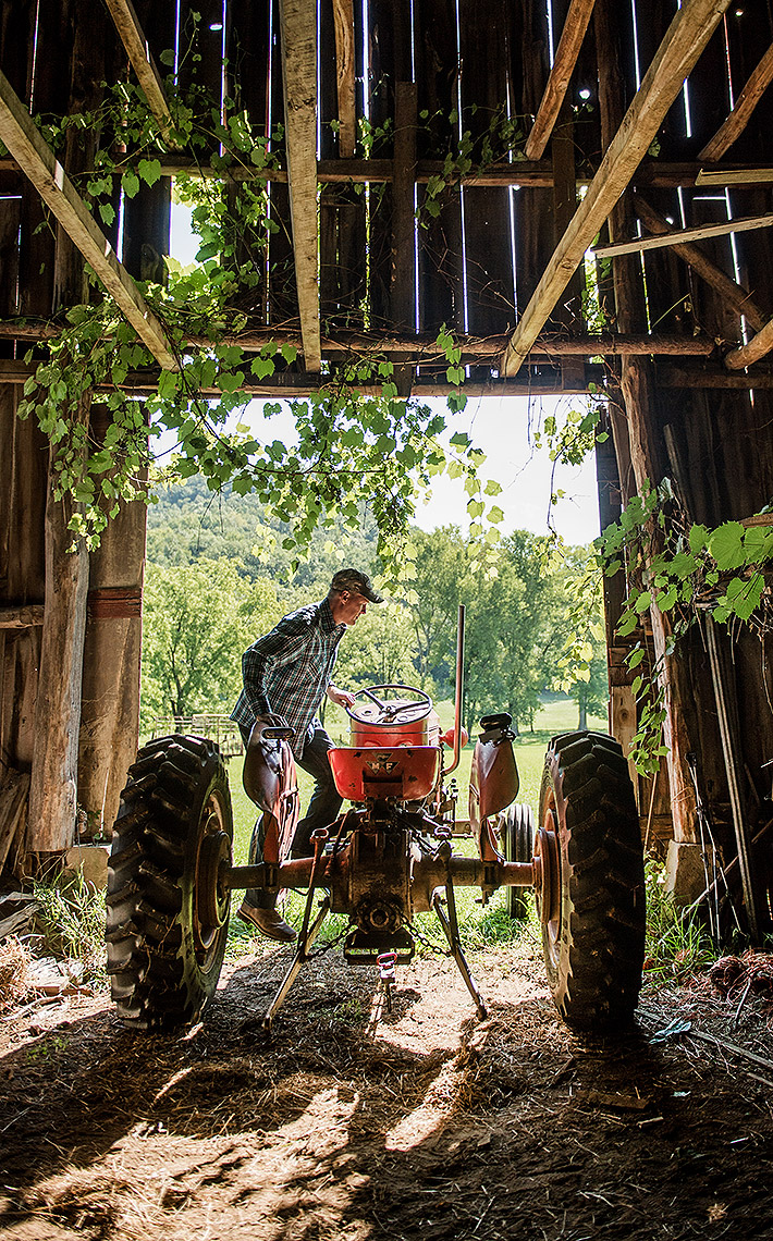 Tractor in Barn Photograph